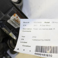 2000-2002 CADILLAC DEVILLE RIGHT PASSENGER POWER SIDE VIEW MIRROR - BIGGSMOTORING.COM