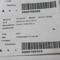 1999-2005 Lexus Gs300 Left Driver Power Side View Mirror - BIGGSMOTORING.COM