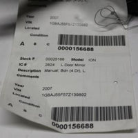 2005-2007 Saturn Ion Left Driver Manual Side View Mirror - BIGGSMOTORING.COM