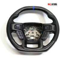 Fits 2015-2020 Ford F150 Carbon Fiber Custom Flat Bottom Steering Wheel