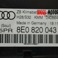 2003-2006 Audi A4 Carbriolet  Ac Heater Climate Control Unit 8E0 820 043 BM - BIGGSMOTORING.COM