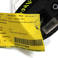 2012-2015 Chevy Captiva Sport Passenger Right Power Door Mirror White 30602