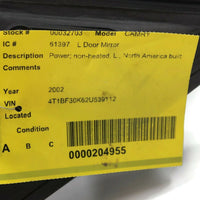 2002-2006 Toyota Camry Driver Left Side Power Door Mirror Blue 32703 - BIGGSMOTORING.COM