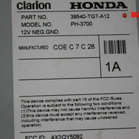 2016-2018 Honda Pilot Navigation Radio Stereo Touch Display Screen 39540-TG7-A12