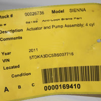 2011 TOYOTA SIENNA  ANTI LOCK ABS BRAKE PUMP MODULE MODEL 44540-08200