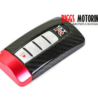 RED DRY CARBON FIBER KEY CASE FOR NISSAN GTR 370Z INFINITI Q60 G37 NS-0018-RED